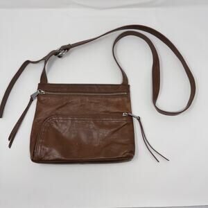 HOBO Brown Leather Crossbody Bag Distressed Boho